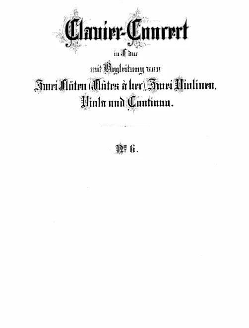 First page of Harpsichord Concerto No.6