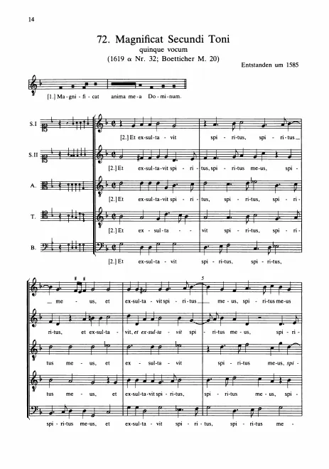 First page of Magnificat secundi toni
