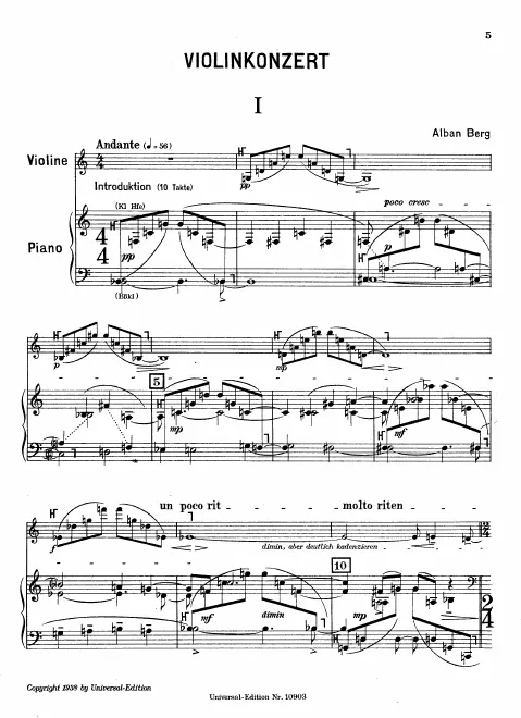 First page of Violinkonzert