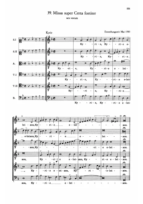 First page of Missa super Certa fortiter