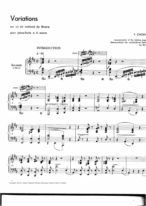 First page of Introduction, Theme and Variations on a Theme of Moore