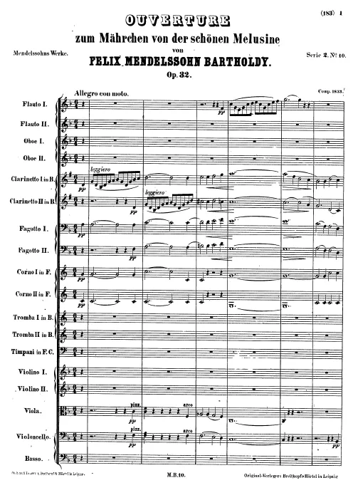 First page of Overture zum Märchen von der schönen Melusine