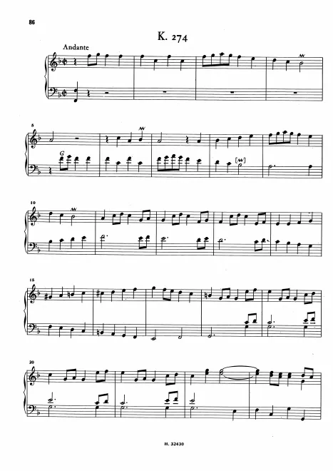 First page of Keyboard Sonata in F major