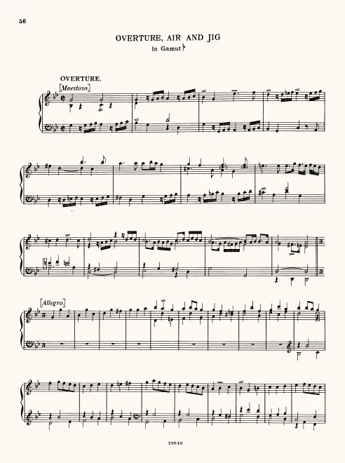 First page of Overture, Air and Jig