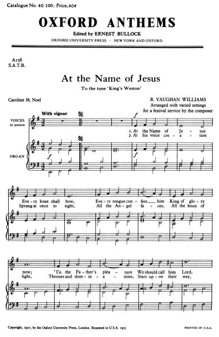 First page of At the Name of Jesus