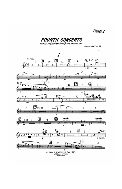 First page of Piano Concerto No.4