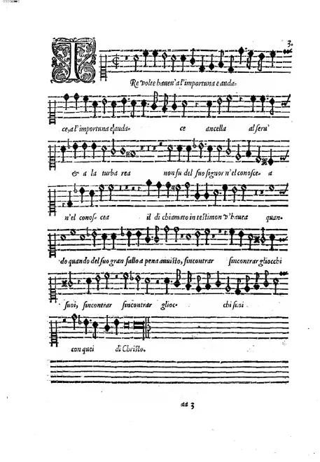 First page of Tre volte haveva