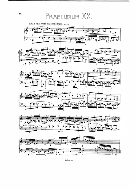 First page of Prelude and Fugue in A minor