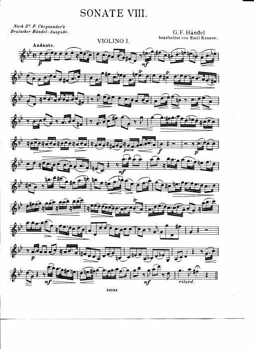 First page of Trio Sonata