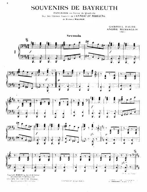 First page of Souvenirs de Bayreuth