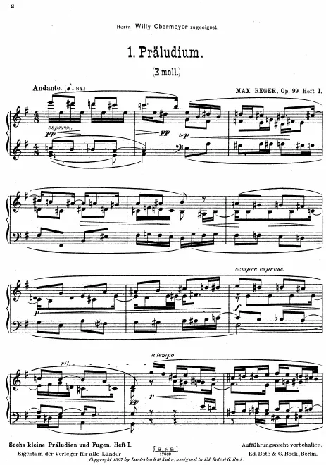 First page of 6 Preludes and Fugues