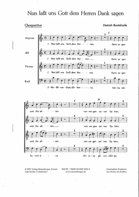First page of Nun lasst uns Gott dem Herren Dank sagen