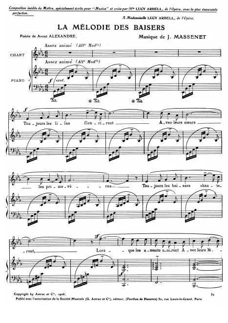 First page of La mélodie des baisers