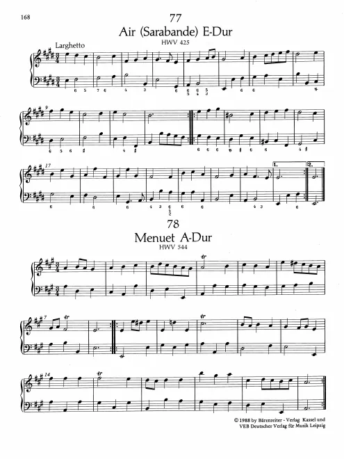 First page of Air in E major
