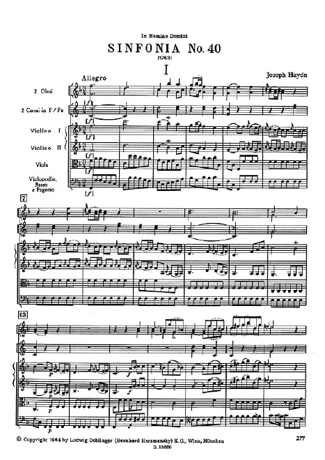 First page of Symphony No.40 in F major