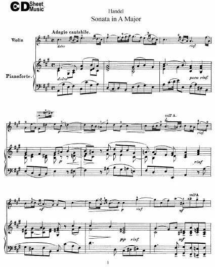 First page of Sonatas for an Accompanied Solo Instrument