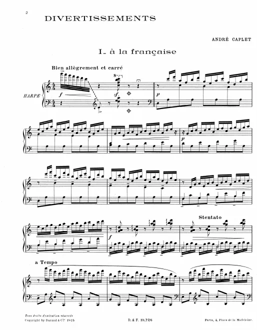 First page of Divertissements