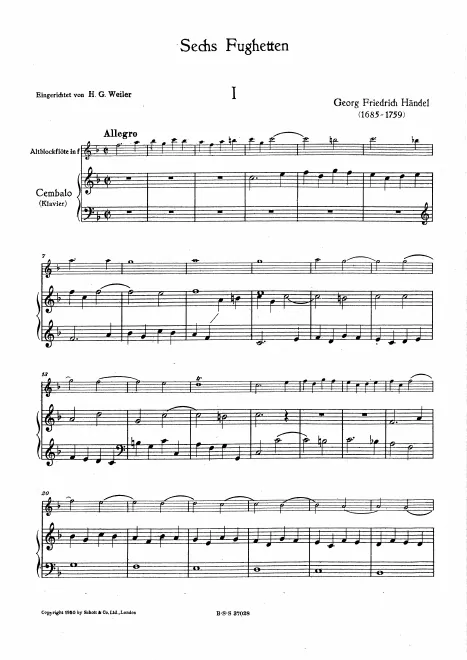 First page of 6 Fughetten