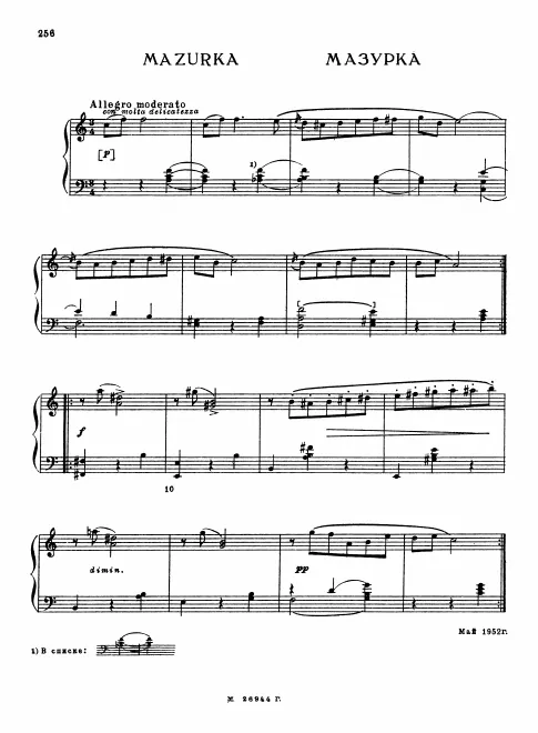 First page of Mazurka in C major