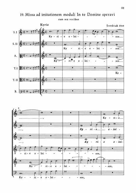 First page of Missa ad imitationem moduli in te Domine speravi