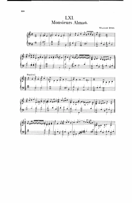First page of Monsieur's Alman & Variatio