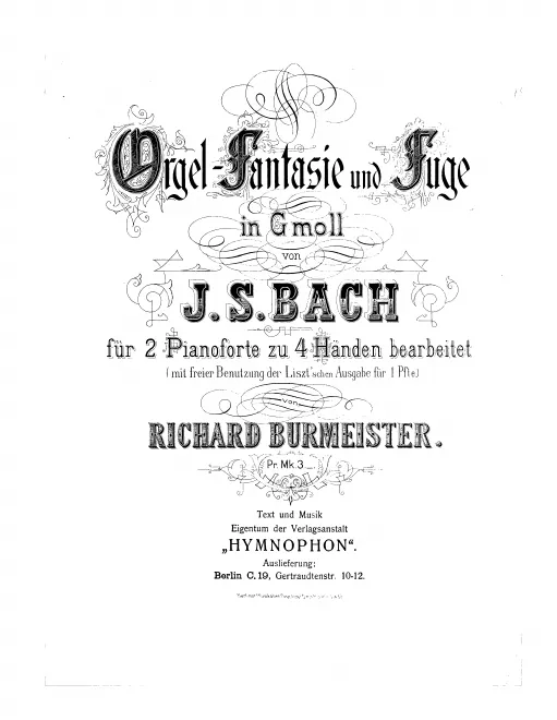 First page of Prelude (Fantasia) and Fugue in G minor