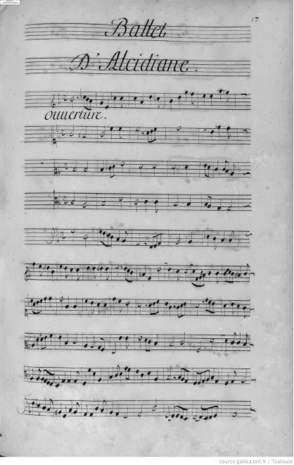 First page of Ballet d'Alcidiane