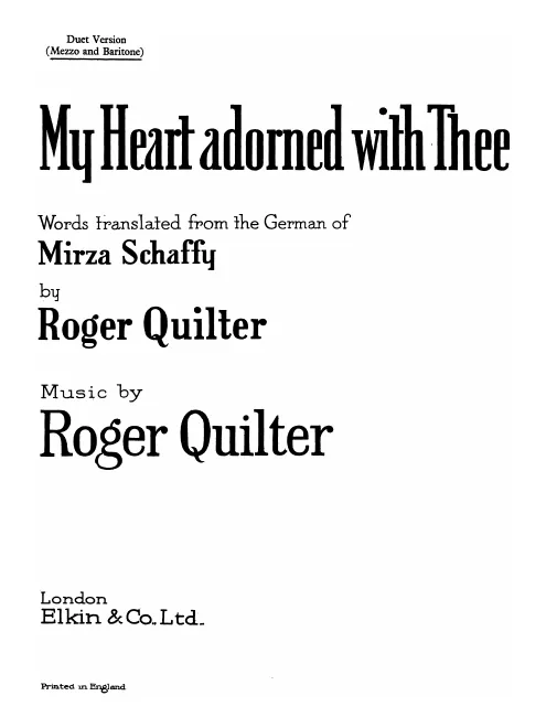 First page of My Heart Adorned With Thee