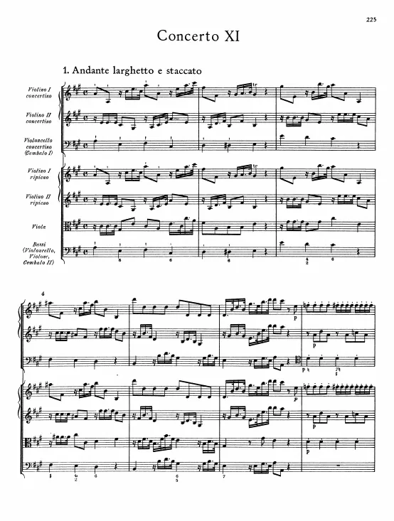 First page of Concerto Grosso in A major