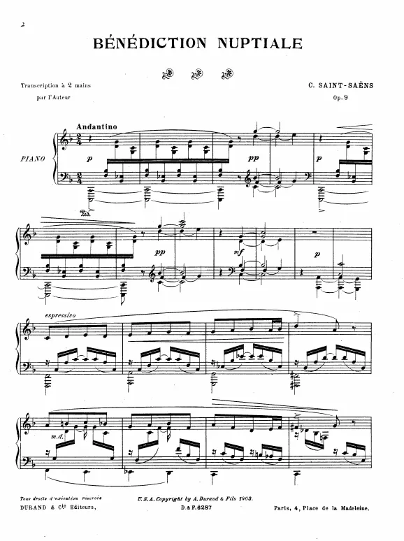 First page of Bénédiction Nuptiale