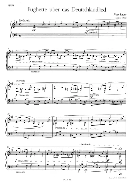 First page of Fughette über das Deutschlandlied