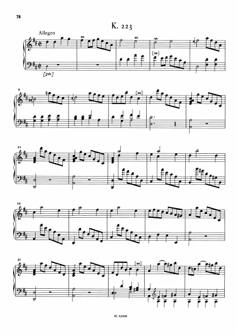 First page of Keyboard Sonata in D major