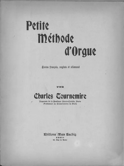 First page of Petite méthode d’orgue