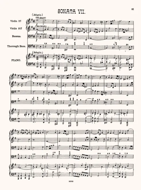 First page of Trio Sonata in E minor