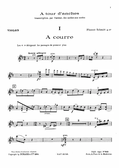First page of A tour d'anches