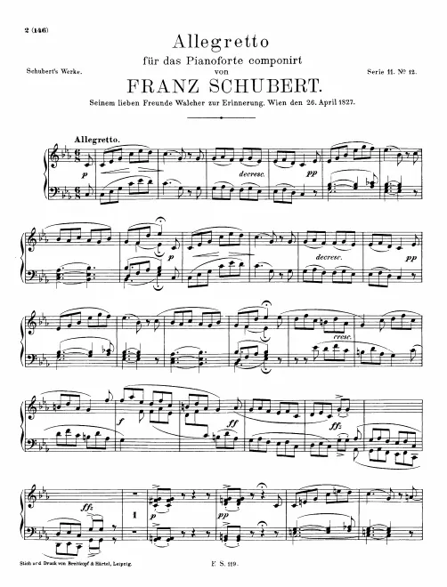 First page of Allegretto in C minor