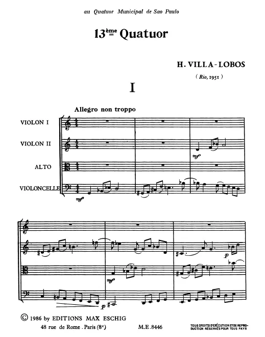 First page of String Quartet No.13