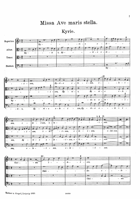 First page of Missa Ave maris stella