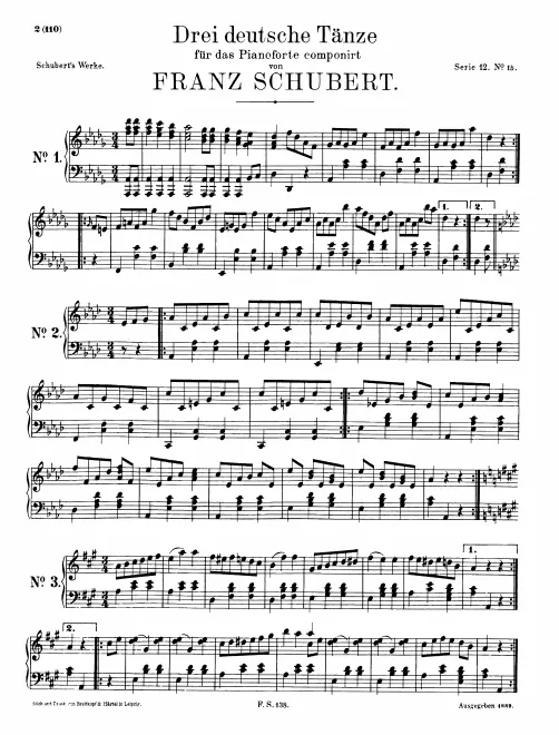First page of German Dances, D.972
