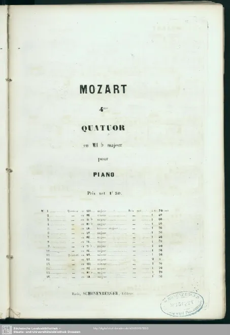 First page of String Quartet No.16