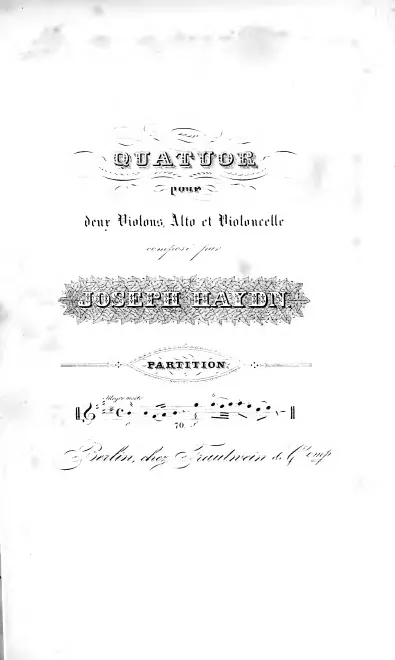 First page of String Quartet in E major, Hob.III:13