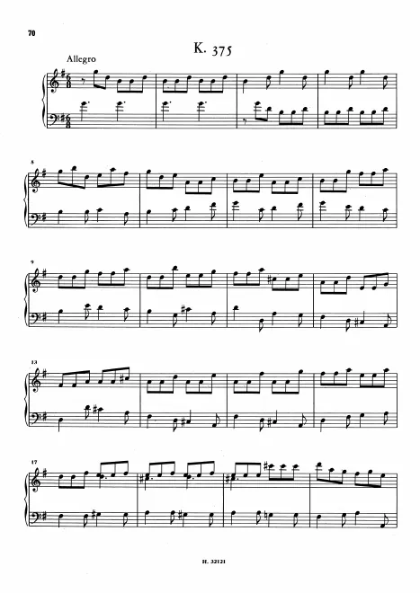 First page of Keyboard Sonata in G major