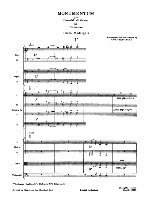 First page of Monumentum pro Gesualdo di Venosa