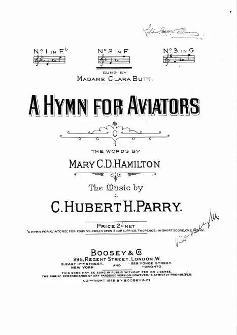 First page of A Hymn for Aviators