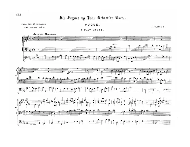 First page of Prelude and Fugue in E-flat major