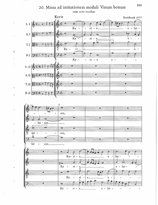 First page of Missa Vinum bonum