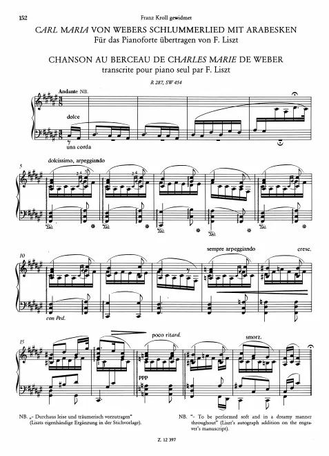 First page of Schlummerlied mit Arabesken