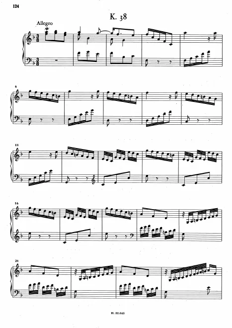 First page of Keyboard Sonata in F major