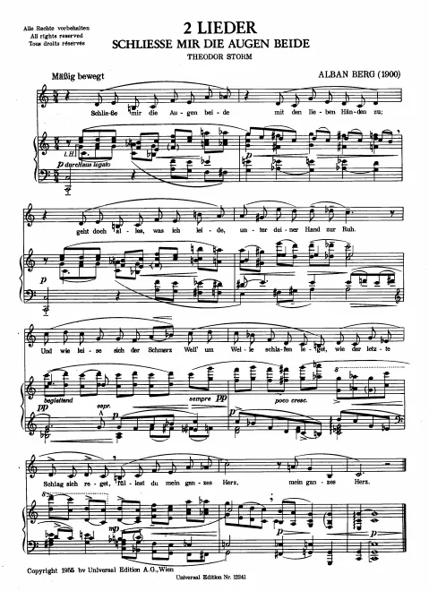 First page of Schliesse mir die Augen beide