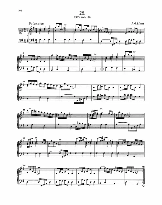 First page of Polonaise in G major, BWV Anh.130